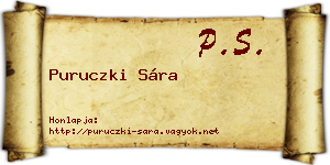 Puruczki Sára névjegykártya