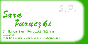 sara puruczki business card